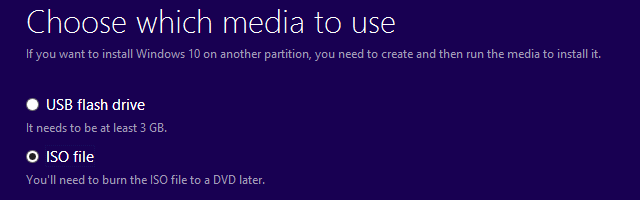 Install Windows 10 from USB or optical disc
